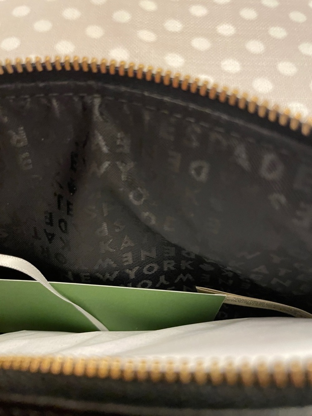 kate spade Chester Street Black Pebbled Leather Tassel Wristlet with Gold Accent - Picture 6 of 9